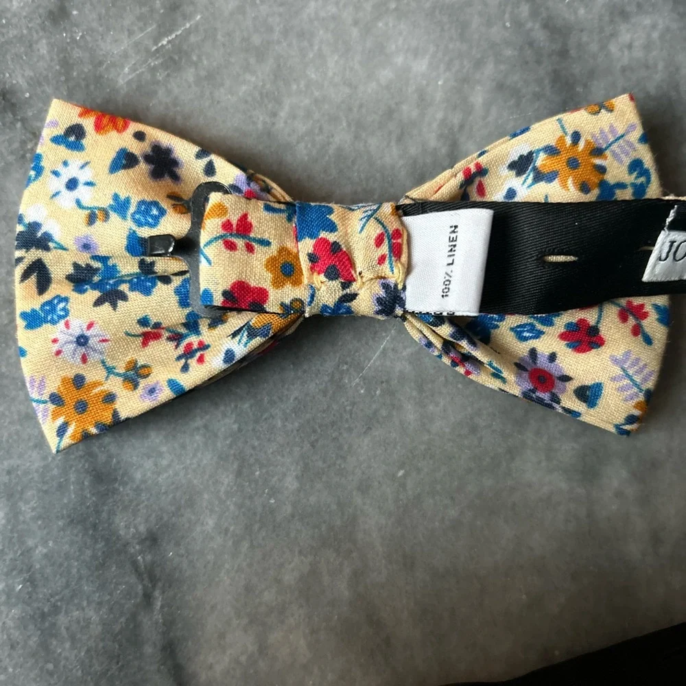 John Henric 100% Linen Floral Kids Bow Tie